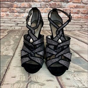 Antonio Melani Black & Glitter Women’s Sz 8 Heels